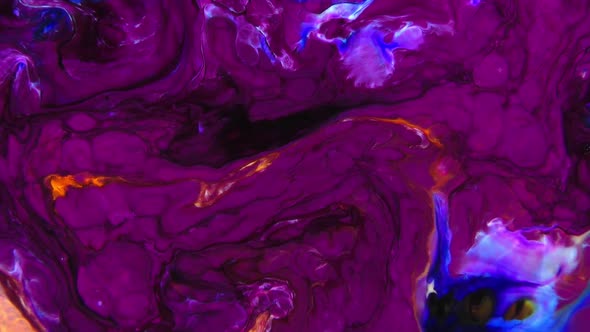 Psychedelic Spreading Flow Paint Swirling And Explosion