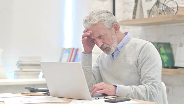 Old Man Upset By Financial Loss at Work