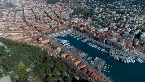 Hyperlapse of Nice France Promenade, Mediterranean Sea and Port View. 