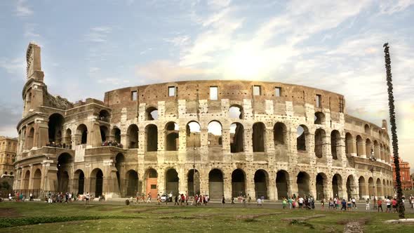 The Ancient Arena, the Colosseum of Rome in Italy.