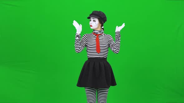 Mime Playing with Hands Acting Like It's Bird