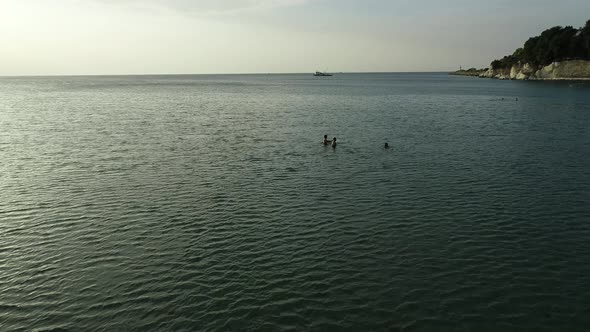 People Swimming in the Sea