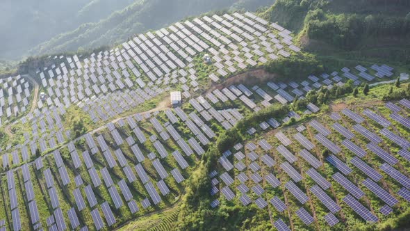 Solar power station in montain