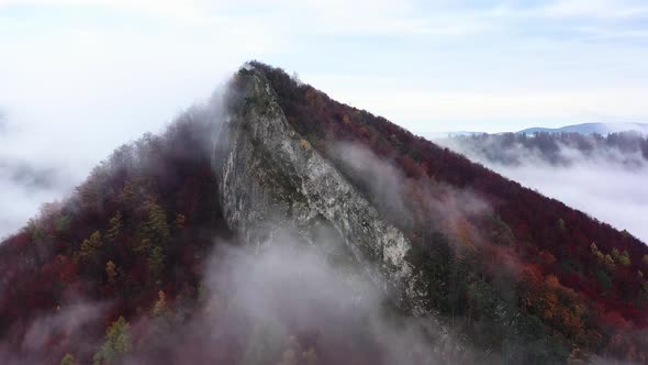 Aerial view of Sivec mountains in Ruzin locality in Slovakia