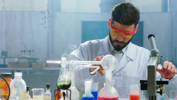 In Front of the Camera Concentrated Scientist Man alt