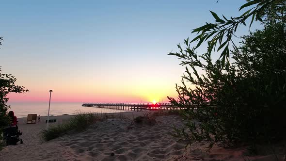 Lithuania Resort Palanga Beach Sunset View