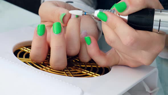 Female Hands Making Manicure