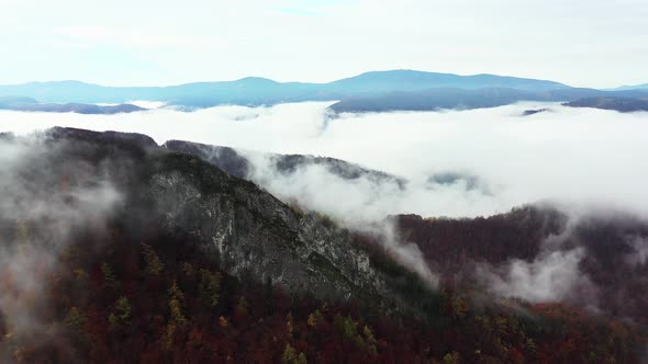 Aerial view of Sivec mountains in Ruzin locality in Slovakia