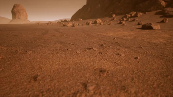 Fantastic Martian Landscape in Rusty Orange Shades alt