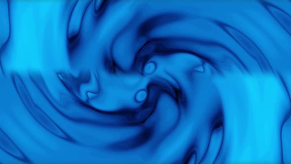 Twirl Blue color liquid ink flowing animation. glossy blue color liquid flow. Vd 546