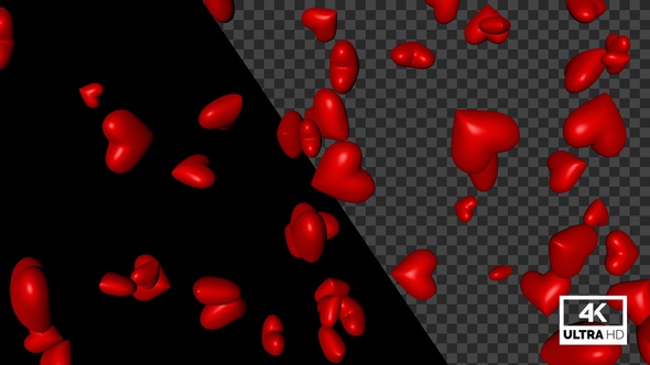 Randomly Falling Glossy Heart V2