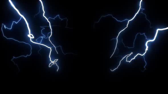 Lightning effect with black background,3d animation video