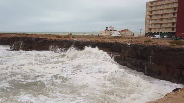 Huge Hurricane Waves Crash Into Cliffs Ahead Of Storm