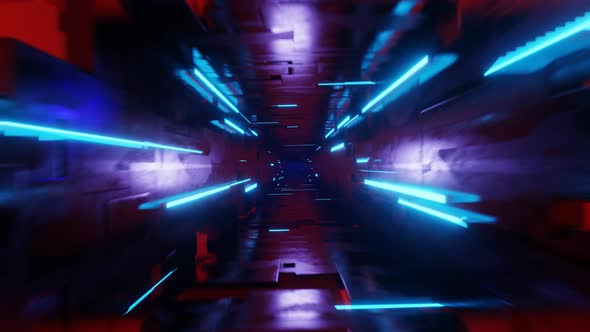 VJ inside a futuristic high tech tunnel.
