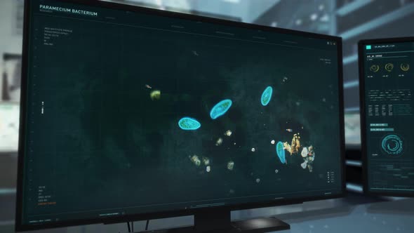 Paramecium Microbe Study In Innovative Scientific Microscope Software Interface alt