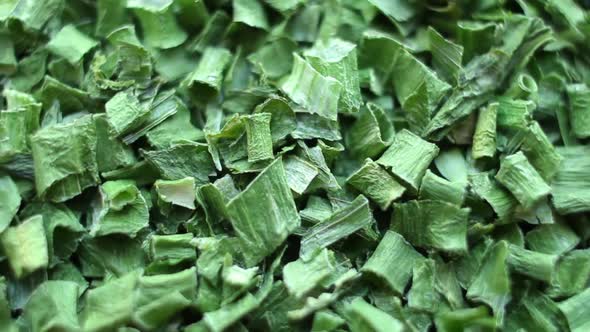 Background of Spices Close Up Rotating Dried Green Onions