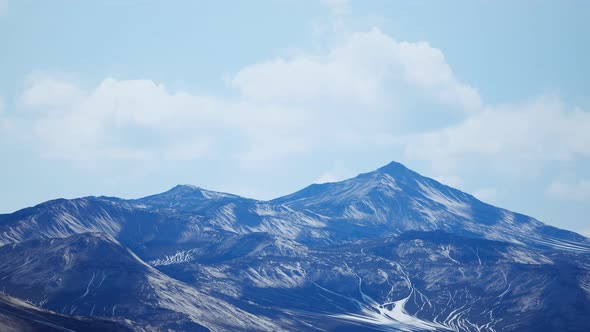 Aerial View of the Mountains with Glacier