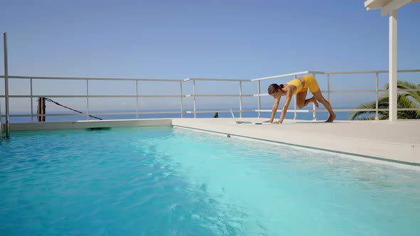 Beautiful young woman doing yoga