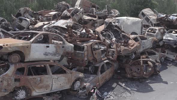 Wardestroyed Cars in Irpin Bucha District Ukraine