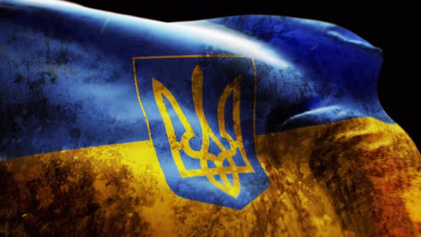 Burnt Ukrainian Flag