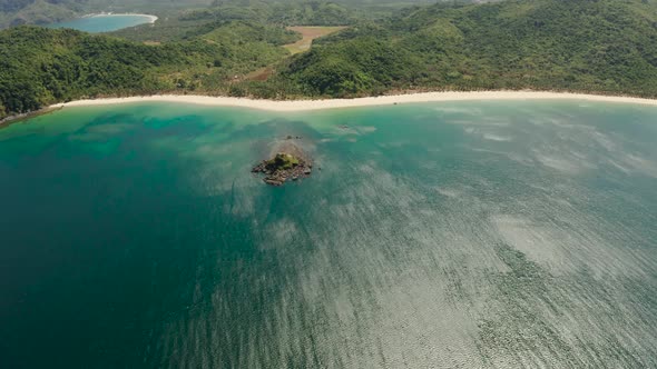 Tropical Beach with White Sand View From Above alt