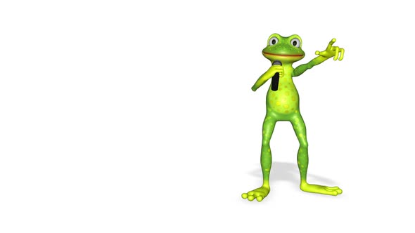 Frog Sings Looped White Background