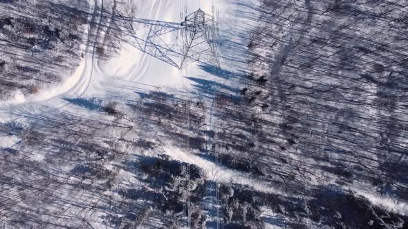 Aerial Video Featuring Telecom Towers in Snow