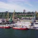 Sea Port Top View. Different  Boats Staying In Bay. - VideoHive Item for Sale