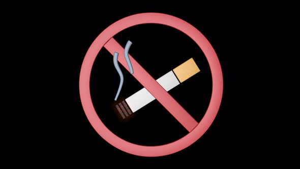 Simple animation of no smoking icon.