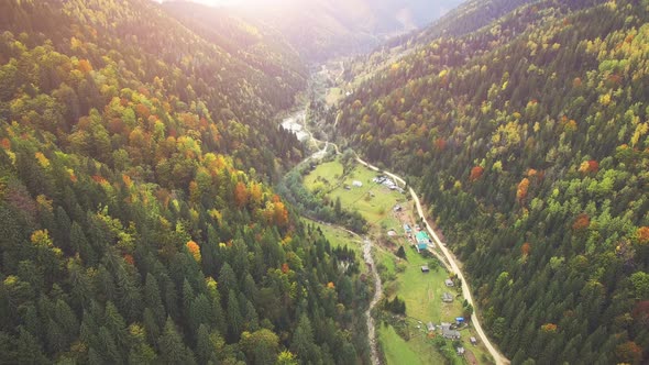 Aerial Flight in Carpathian Mountains. , 30Fps