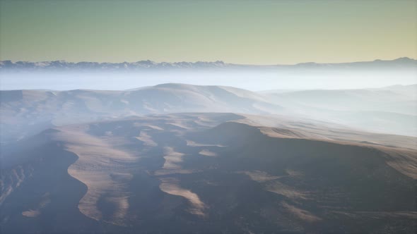 Red Sand Desert Dunes in Fog