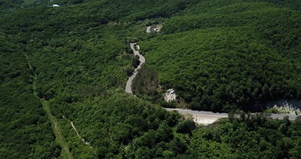 Mountain Winding Zig Zag Road