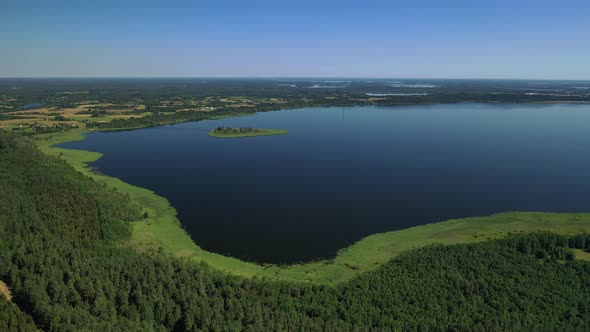 Top View of Lake Drivyaty in the Braslav Lakes National Park the Most Beautiful Lakes in Belarus