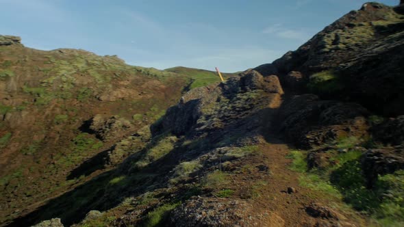 dramatic iceland landscape,beautiful nature with no people around, camera movement, pov steadicam