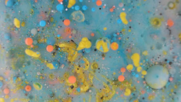 Rotating Macro Multy Colored Ink Floating Background Abstract Texture