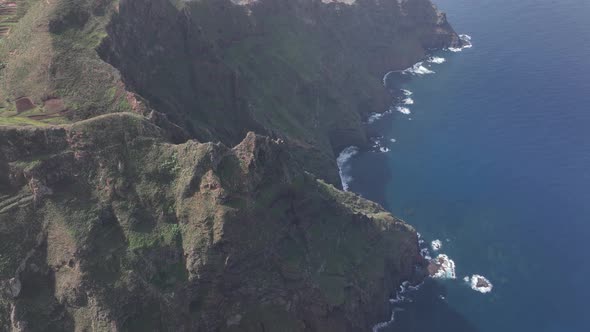 Mountain Aerial of Cliffs High Mountains Along the Atlantic Coast Line