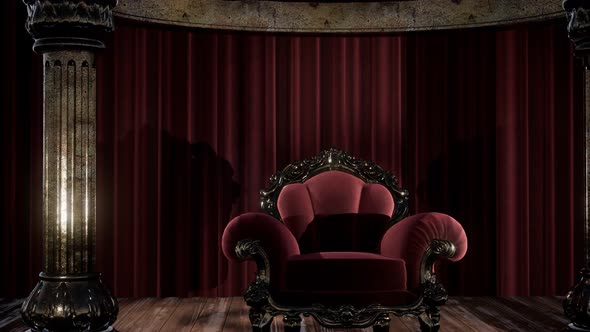 Luxurious Theater Curtain Stage with Chair