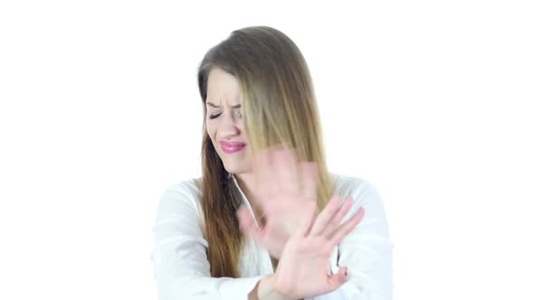 Stop, Rejecting Gesture, No By Woman , , White Background