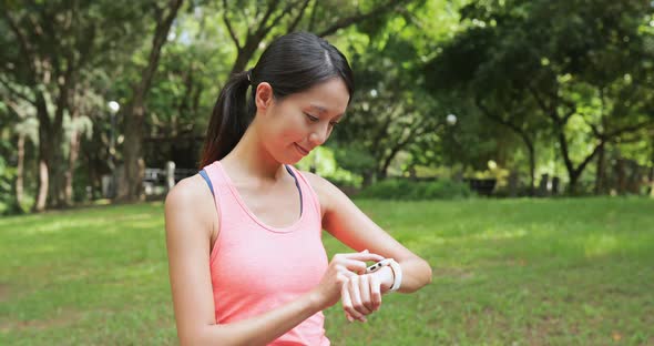 Sport Woman Using Mobile Phone