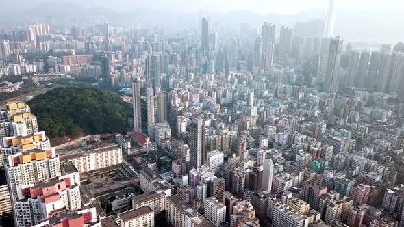 Top view of Hong Kong city