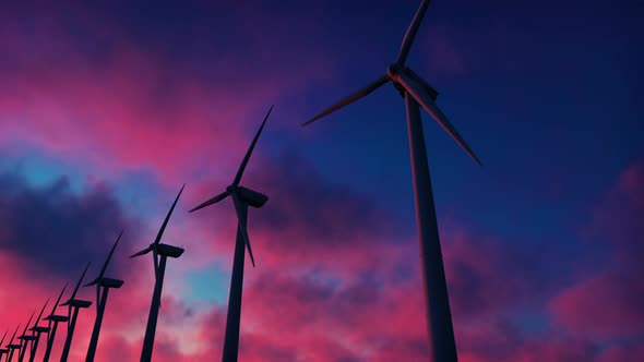 Windmill Farm at Sunset