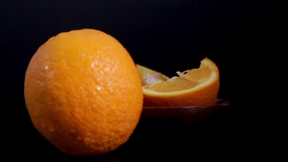 a plate of orange