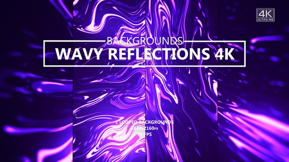 Neon Wavy Reflections Abstract Backgrounds