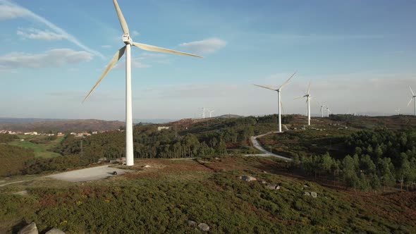 Windmills on the Mountains Aerial View