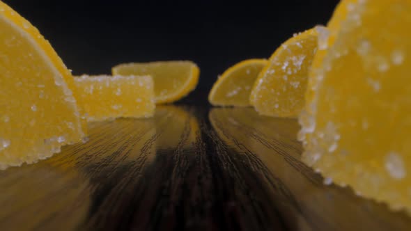 Delicious Marmalade in Lemon Slice Forms with Sugar