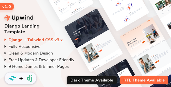 Upwind - Django 5 Landing Page Template