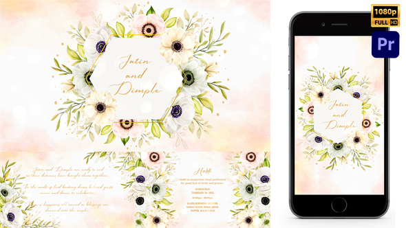 Indian Floral Wedding Invitation_Poppy_Anemone_Style_MOGRT