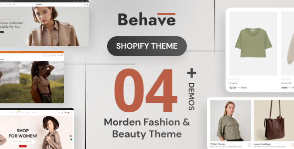 Behave – Fashion Multipurpose Shopify 2.0 Theme – 0 Sold!