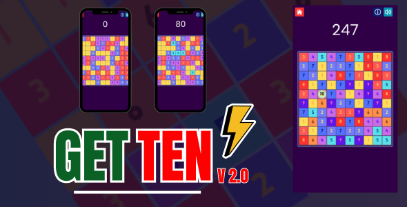 Get Ten v2.0 Game HTML5  (Phaser 3)