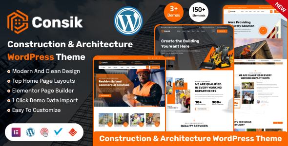 Consik – Construction & Architecture WordPress Theme – 1 Sold!